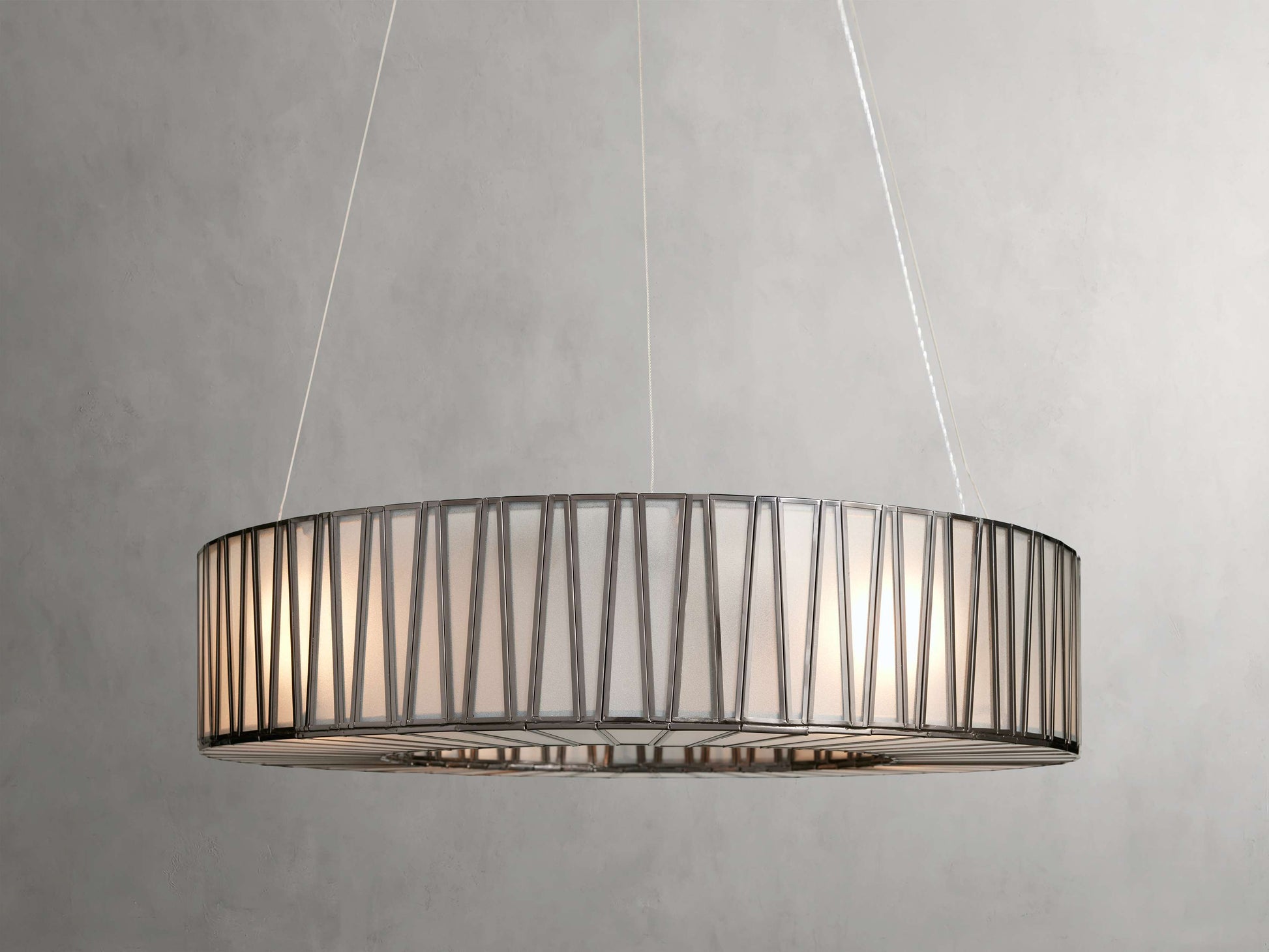 Mid-Century Blown Glass Cable Chandelier