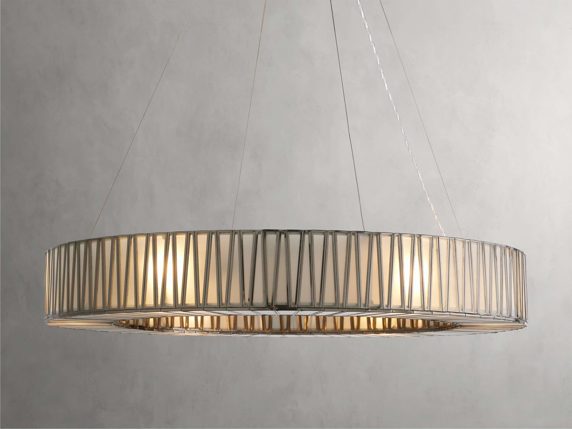 Mid-Century Blown Glass Cable Chandelier