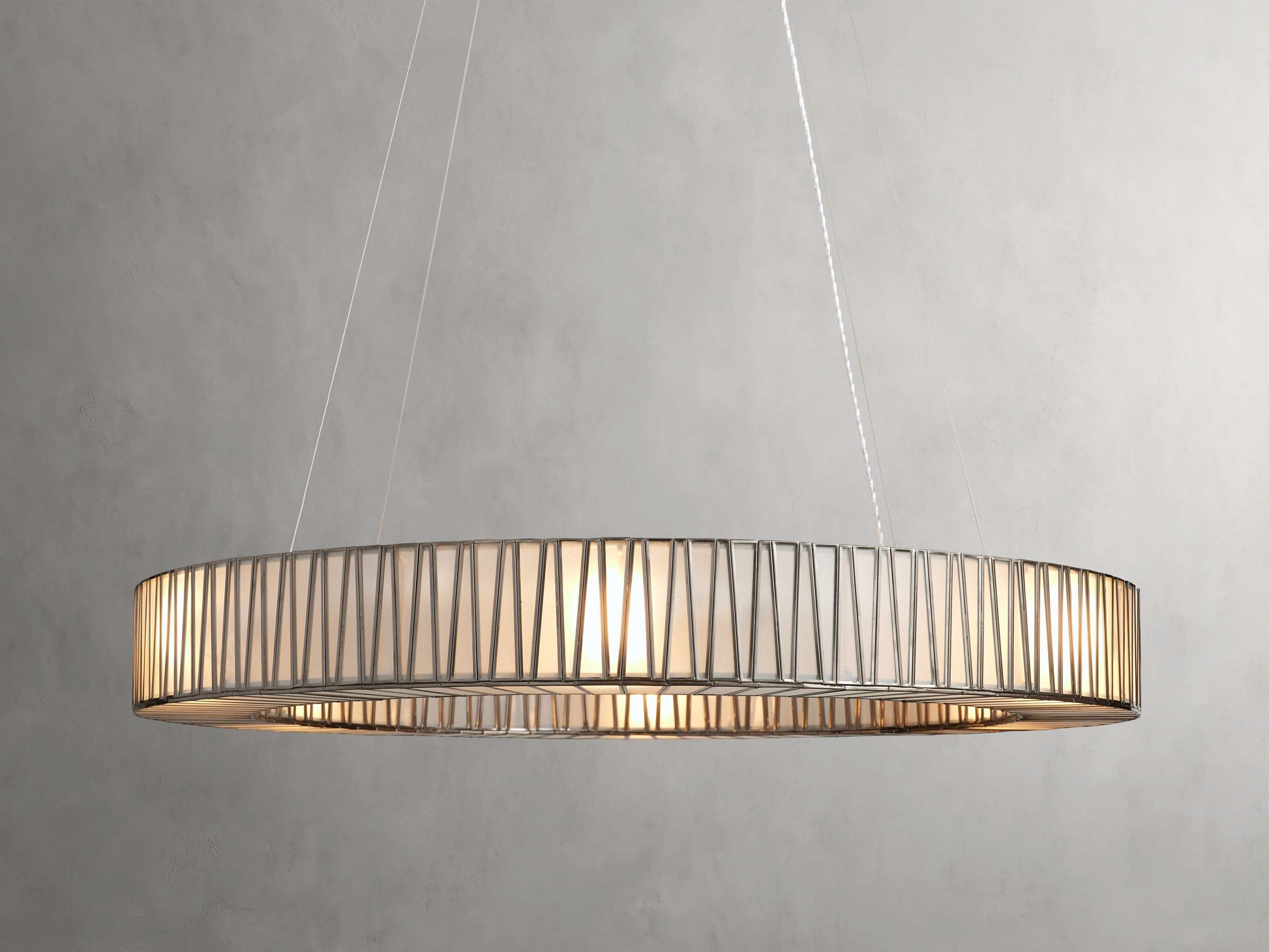 Mid-Century Blown Glass Cable Chandelier