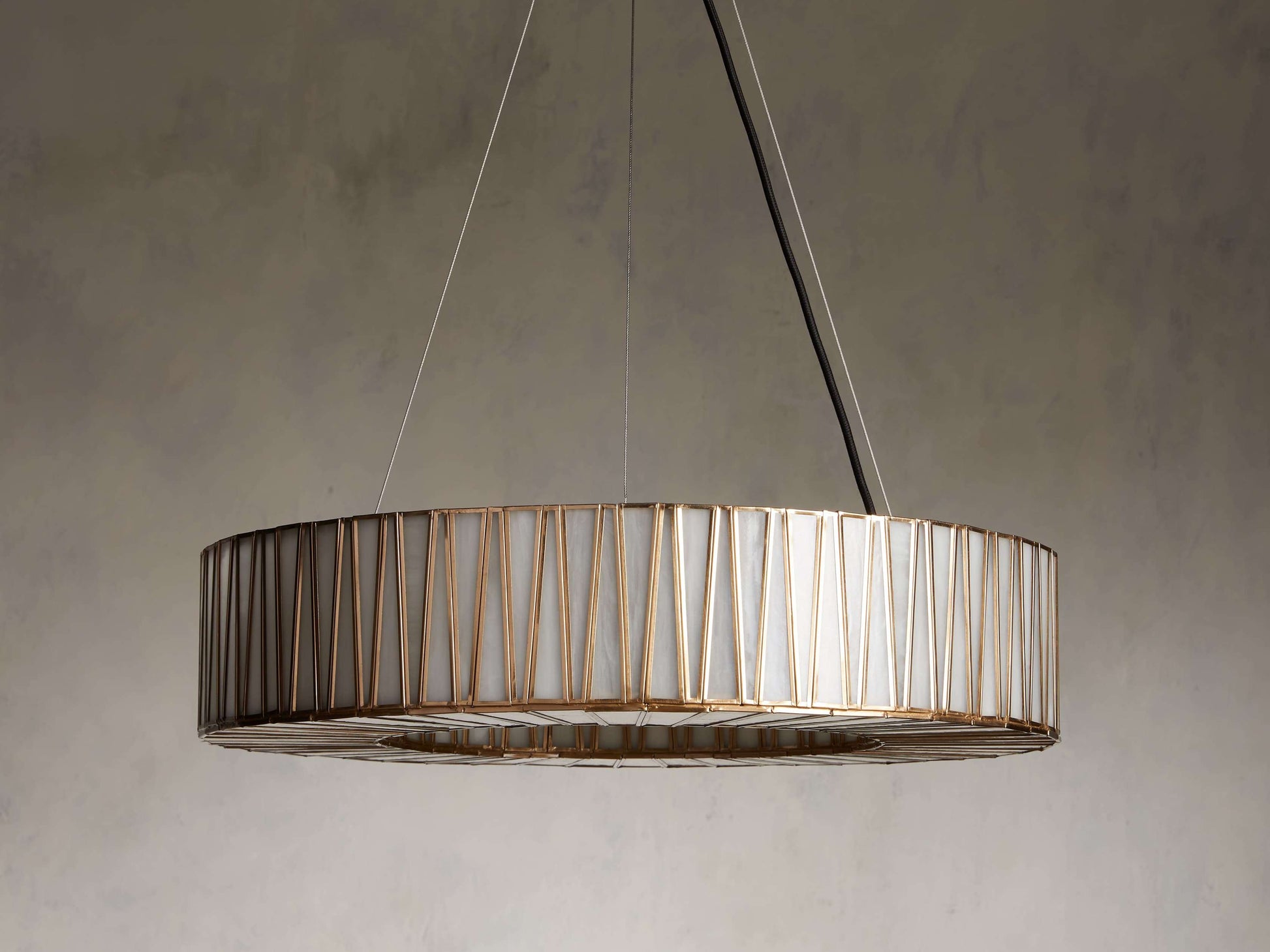 Mid-Century Blown Glass Cable Chandelier
