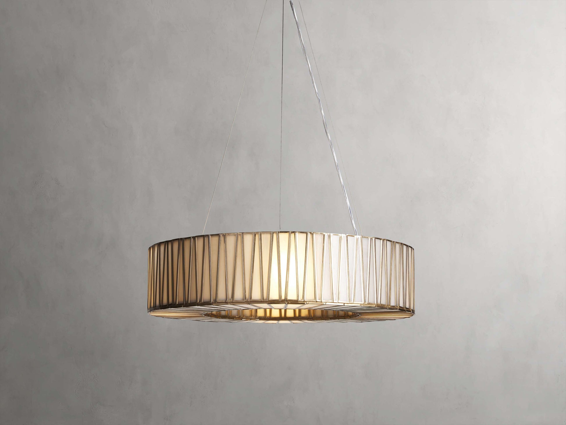 Mid-Century Blown Glass Cable Chandelier