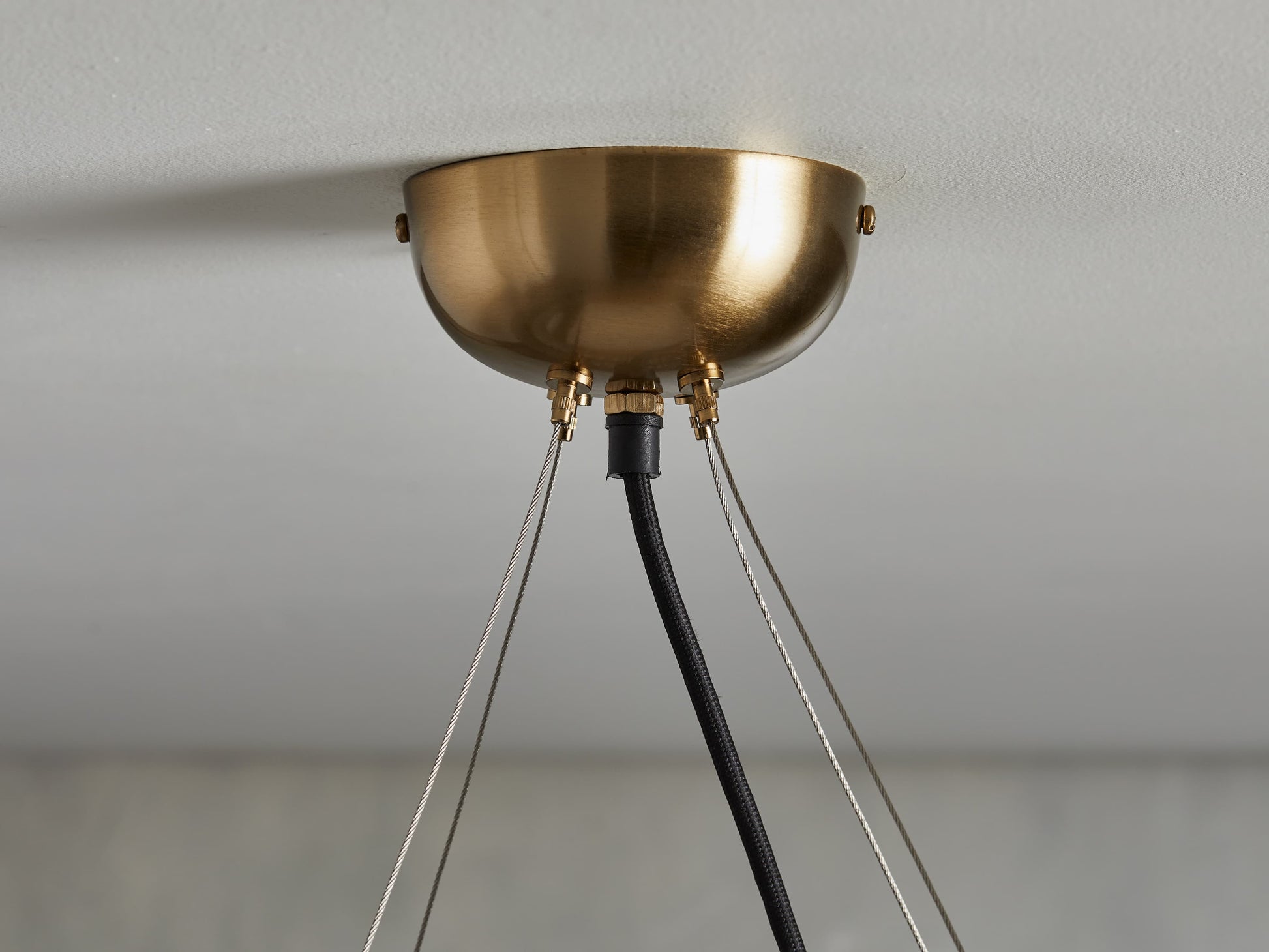 Mid-Century Blown Glass Cable Chandelier