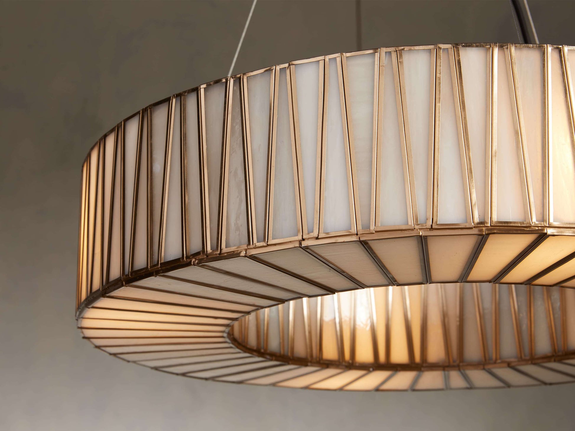 Mid-Century Blown Glass Cable Chandelier