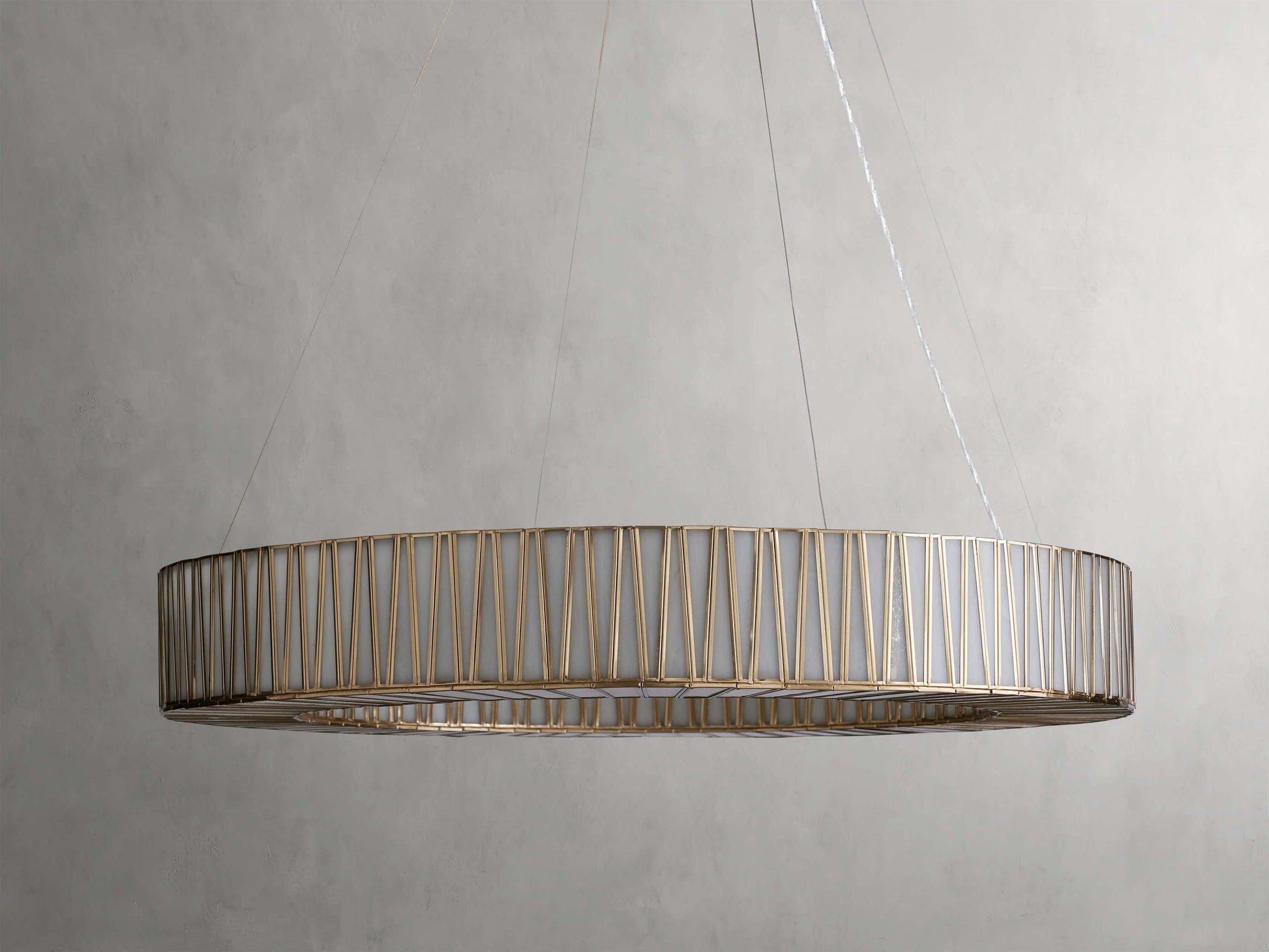 Mid-Century Blown Glass Cable Chandelier