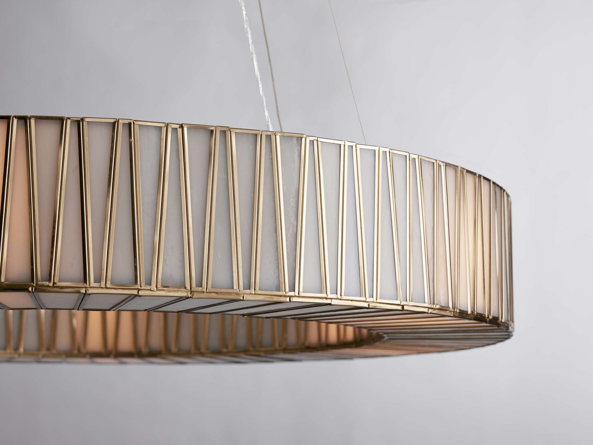 Mid-Century Blown Glass Cable Chandelier