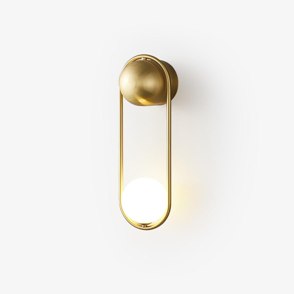 Mila Balanced Glass Wall Sconce / ∅ 5.9″ x H 18.1″  / Dia 15cm x H 46cm / Brass & White
