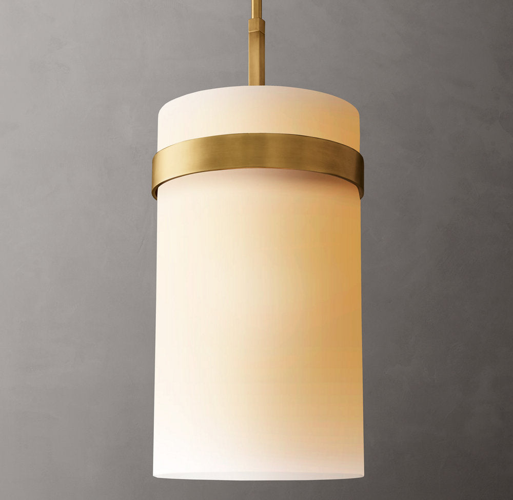 Milk Glass Column Pendant