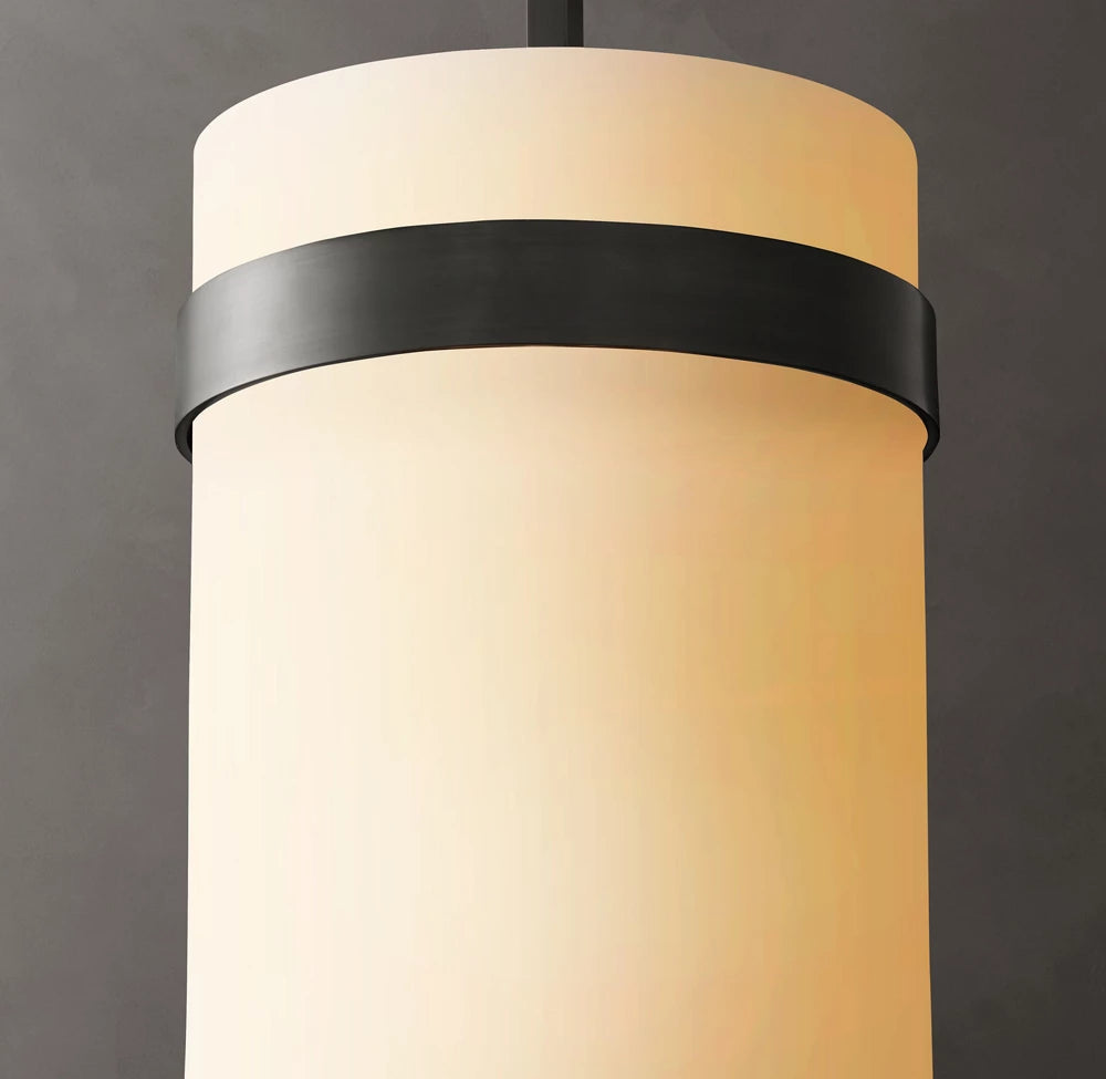 Milk Glass Column Pendant