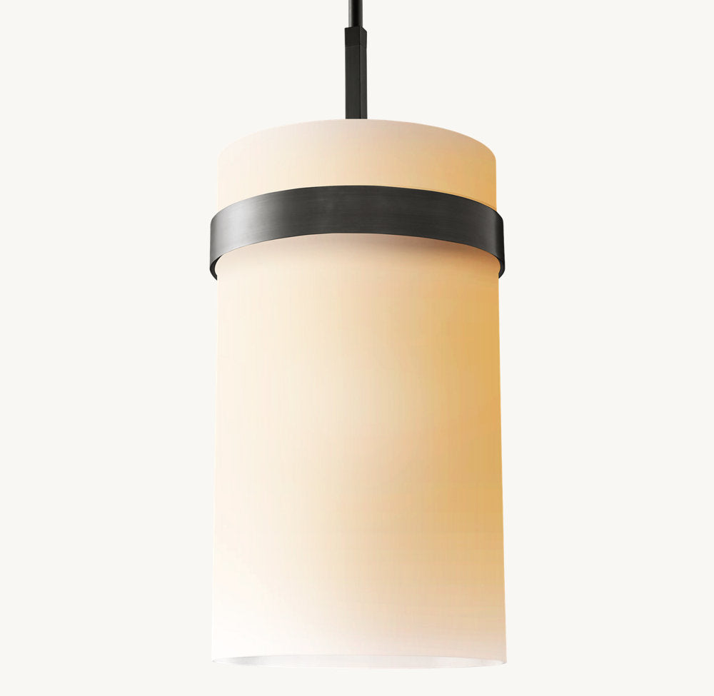 Milk Glass Column Pendant