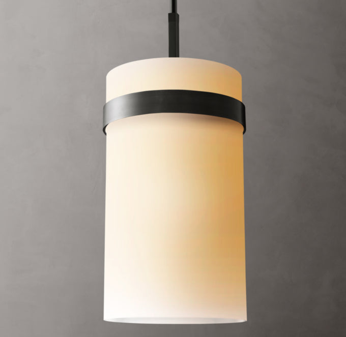 Milk Glass Column Pendant