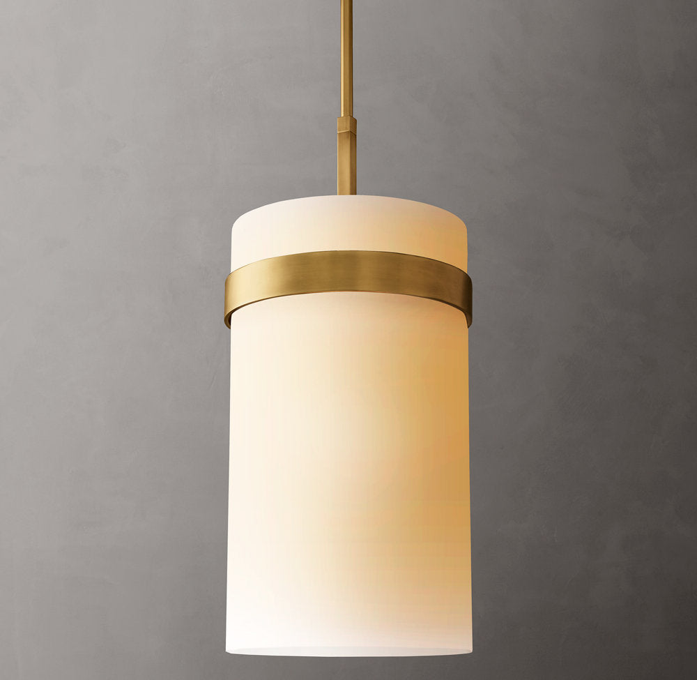 Milk Glass Column Pendant