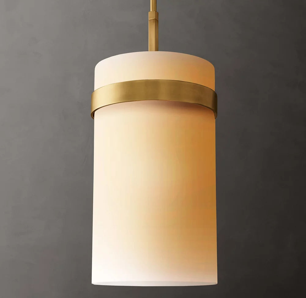 Milk Glass Column Pendant
