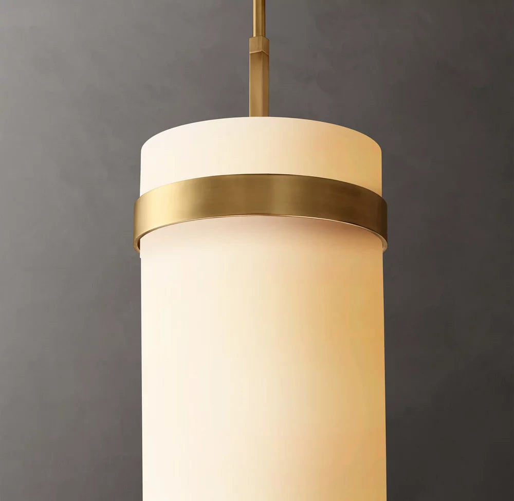 Milk Glass Column Pendant