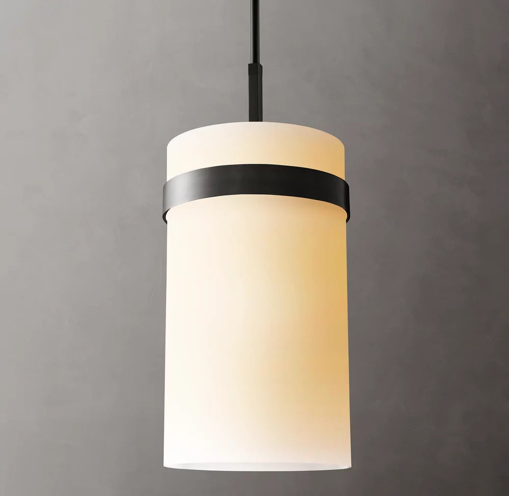 Milk Glass Column Pendant