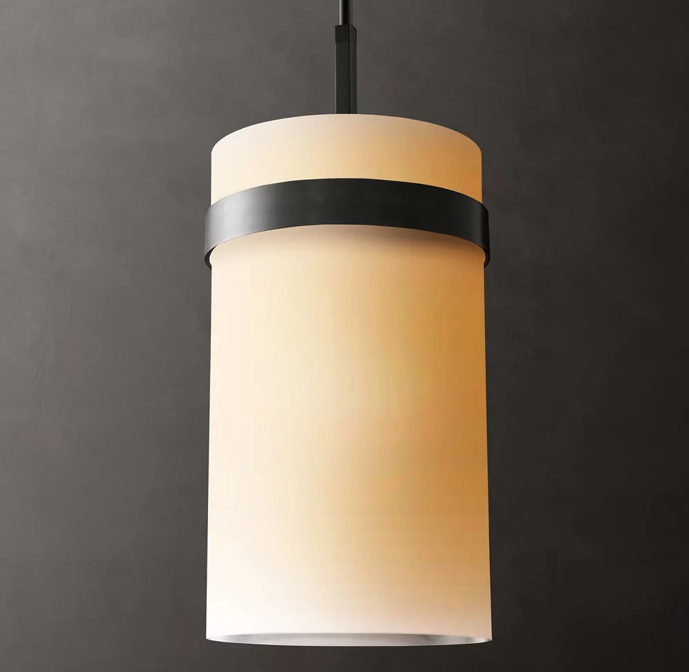 Milk Glass Column Pendant