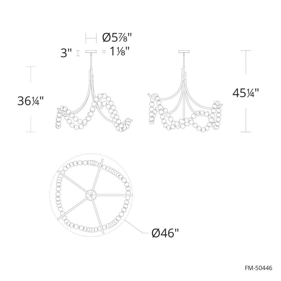 Modern Forms Parel 46" Wide LED Semi-Flush Ceiling Fixture