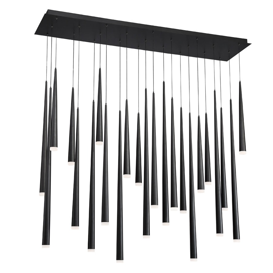 Modern Forms Cascade 23 Light 54" Wide LED Crystal Linear Multi Light Pendant with Frosted Glass Endcap Shades