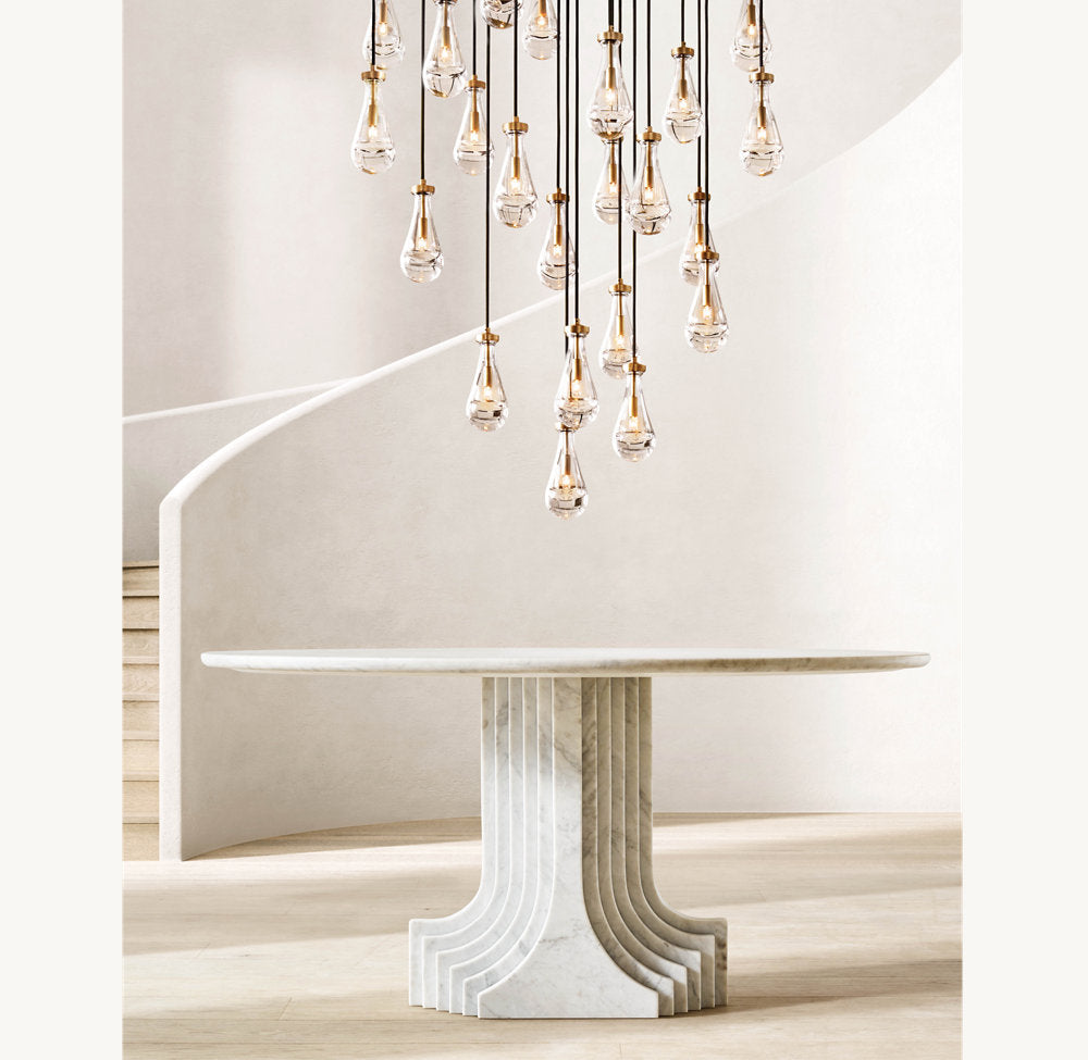 Monumental Artisan Glass Rain Chandelier