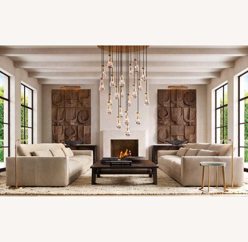 Monumental Artisan Glass Rain Chandelier