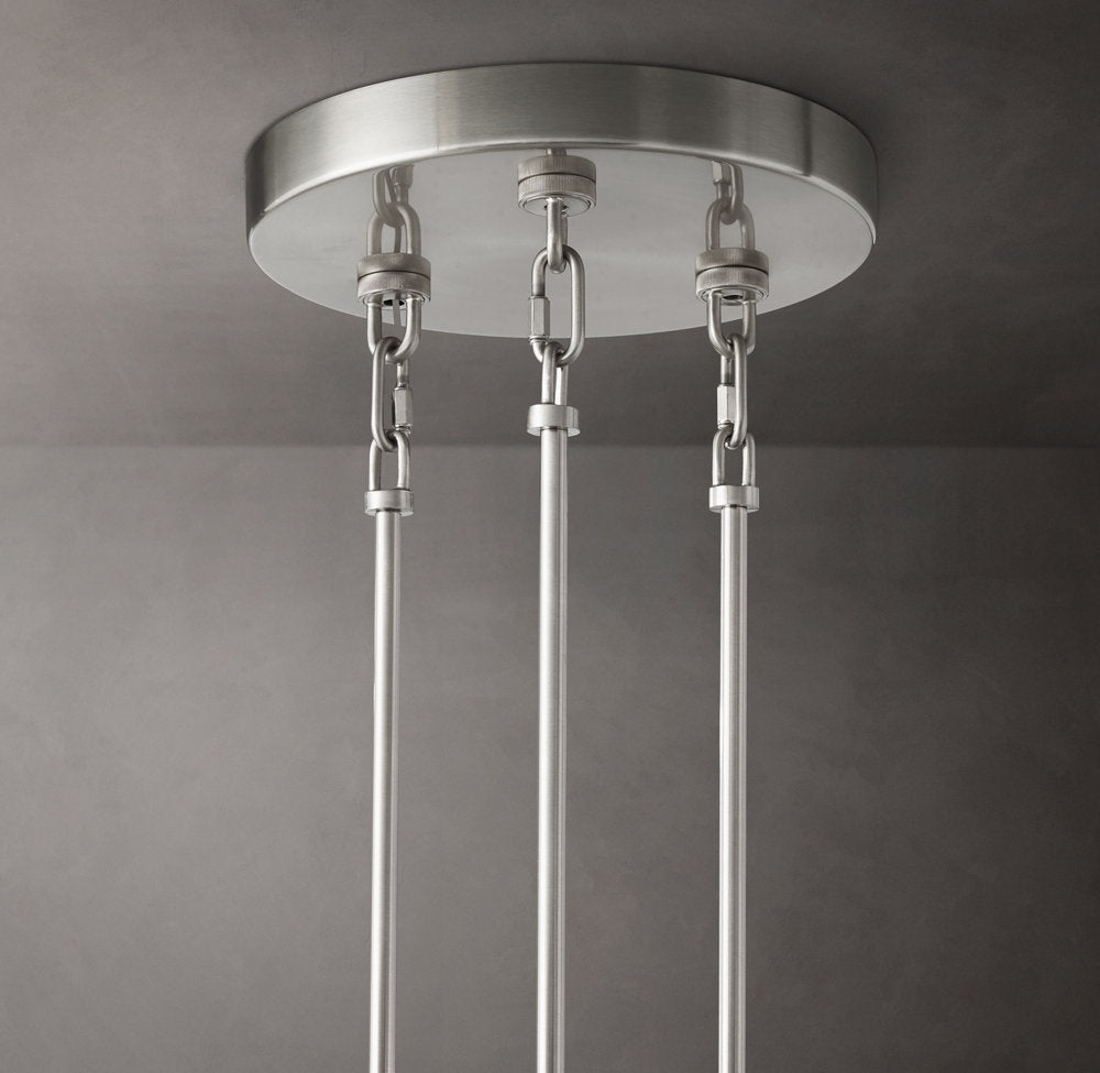 Monumental Cast Glass Dome Chandelier
