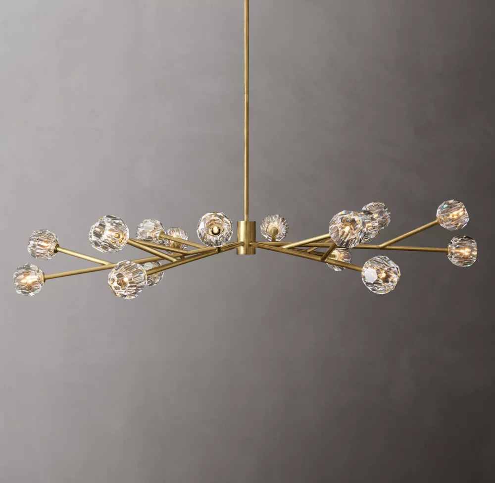 Monumental Clear Crystal Orb Chandelier