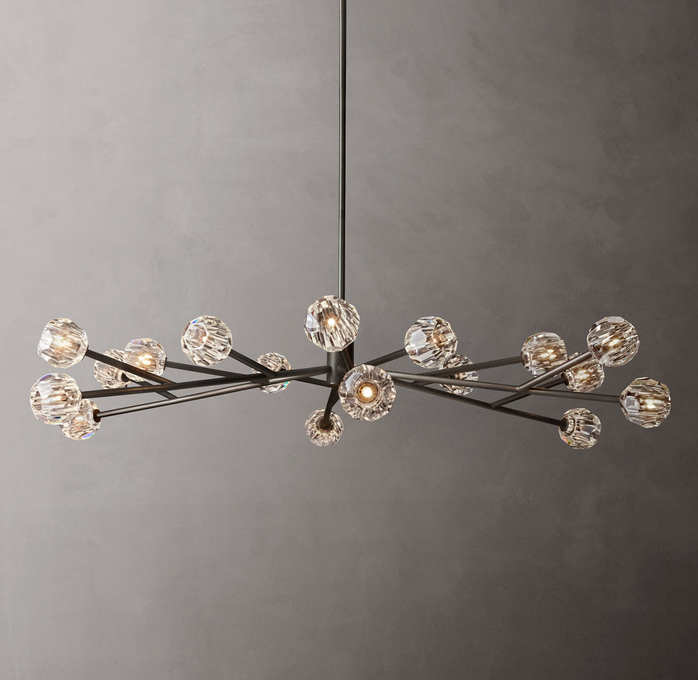 Monumental Clear Crystal Orb Chandelier