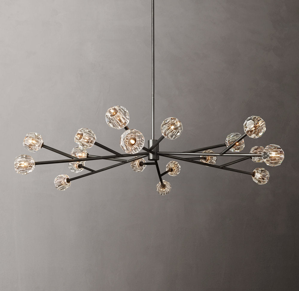 Monumental Clear Crystal Orb Chandelier