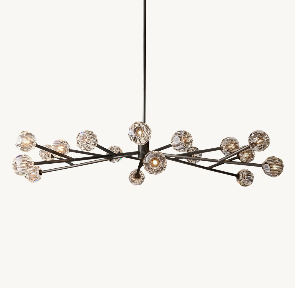 Monumental Clear Crystal Orb Chandelier