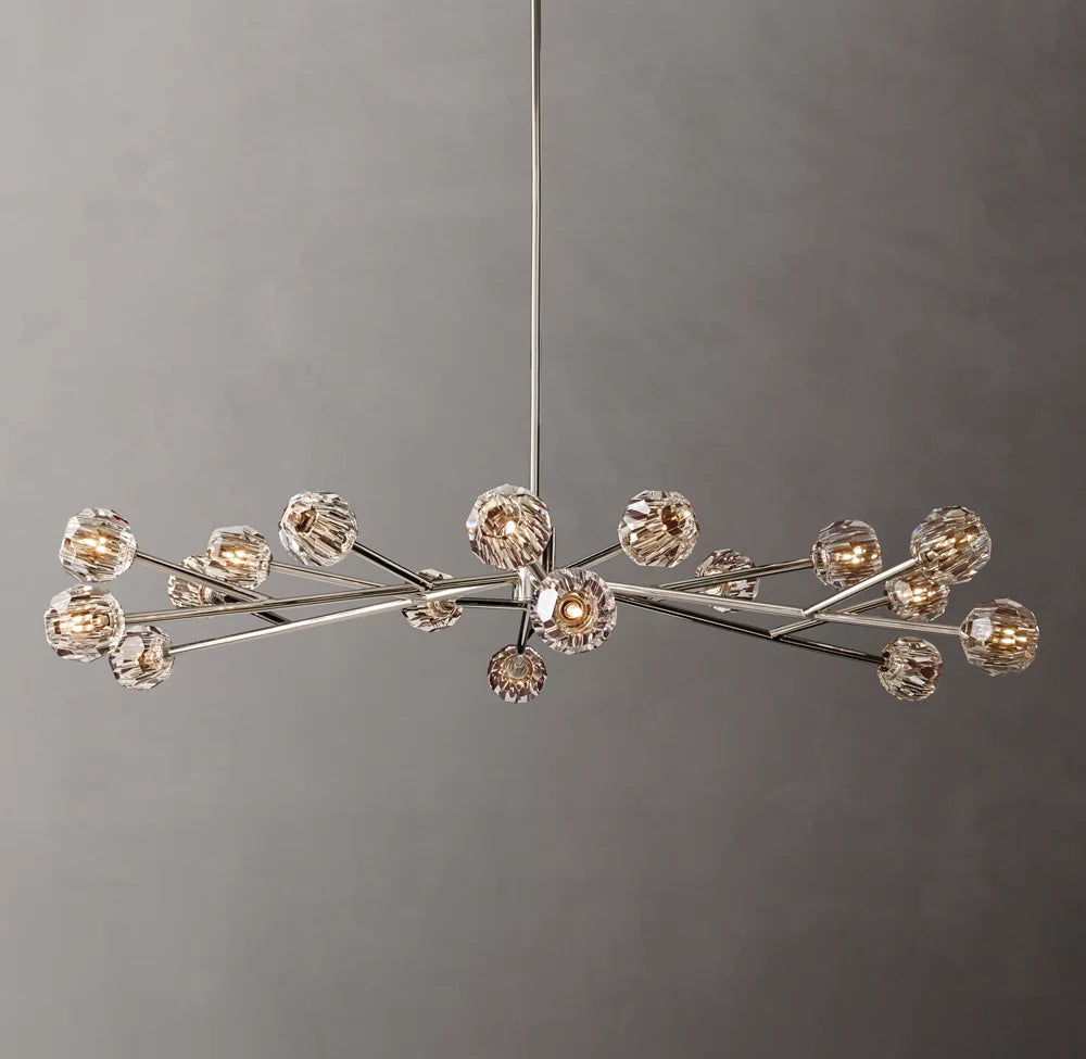 Monumental Clear Crystal Orb Chandelier