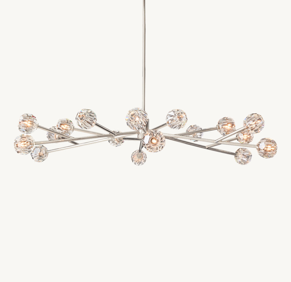 Monumental Clear Crystal Orb Chandelier
