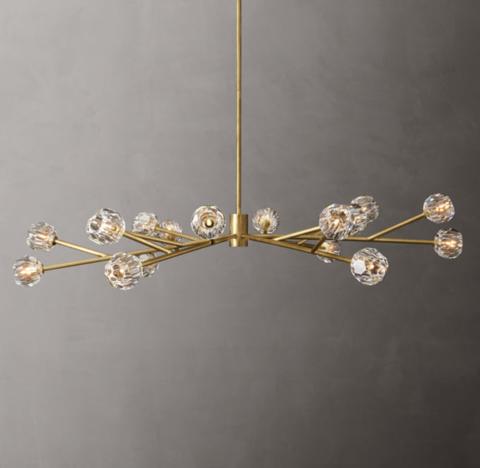 Monumental Clear Crystal Orb Chandelier
