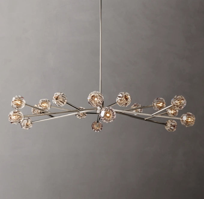 Monumental Clear Crystal Orb Chandelier