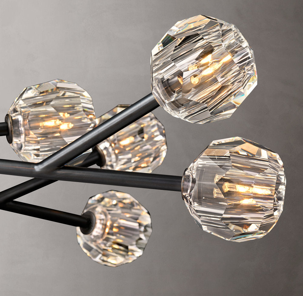 Monumental Clear Crystal Orb Chandelier