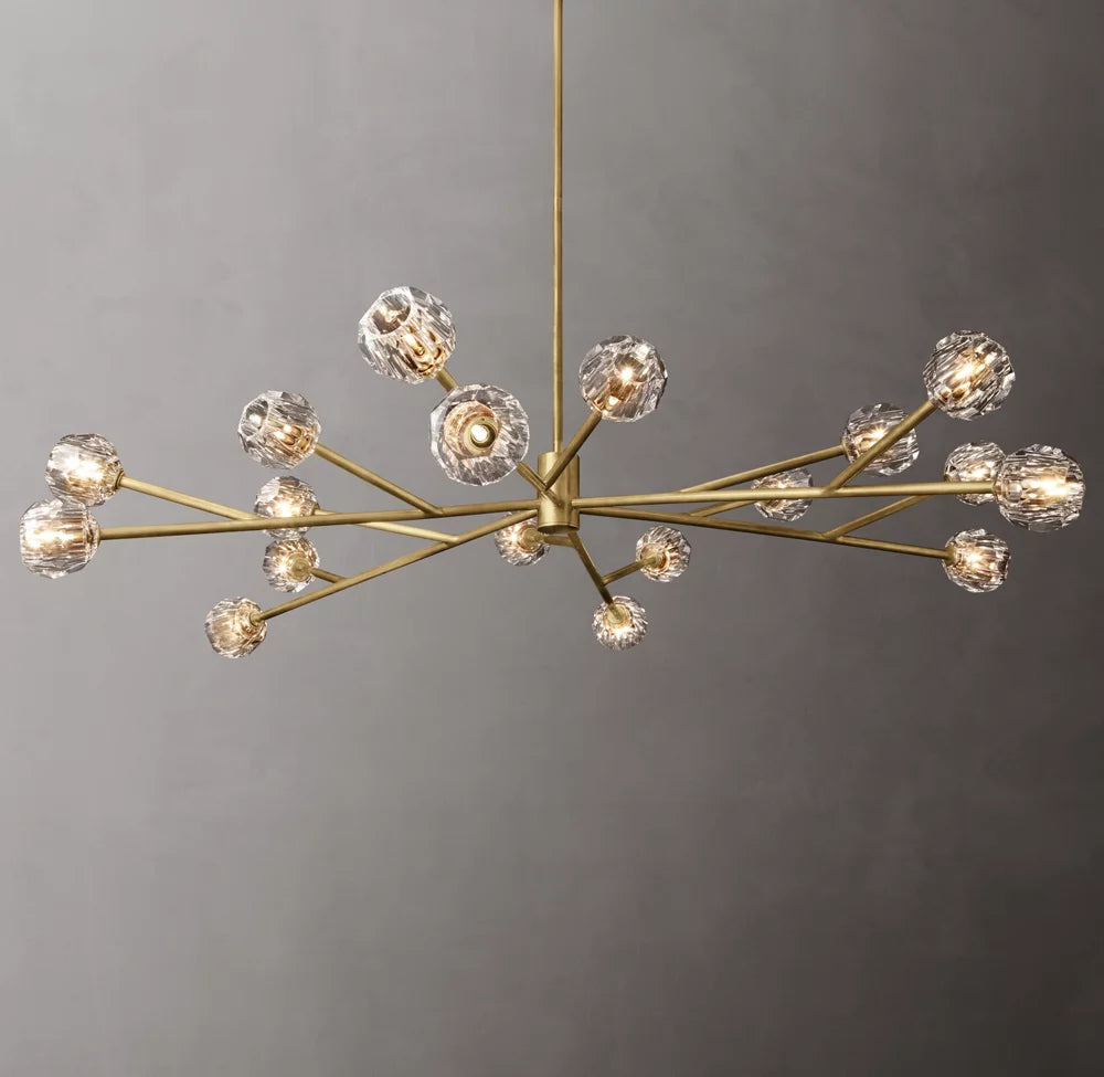 Monumental Clear Crystal Orb Chandelier