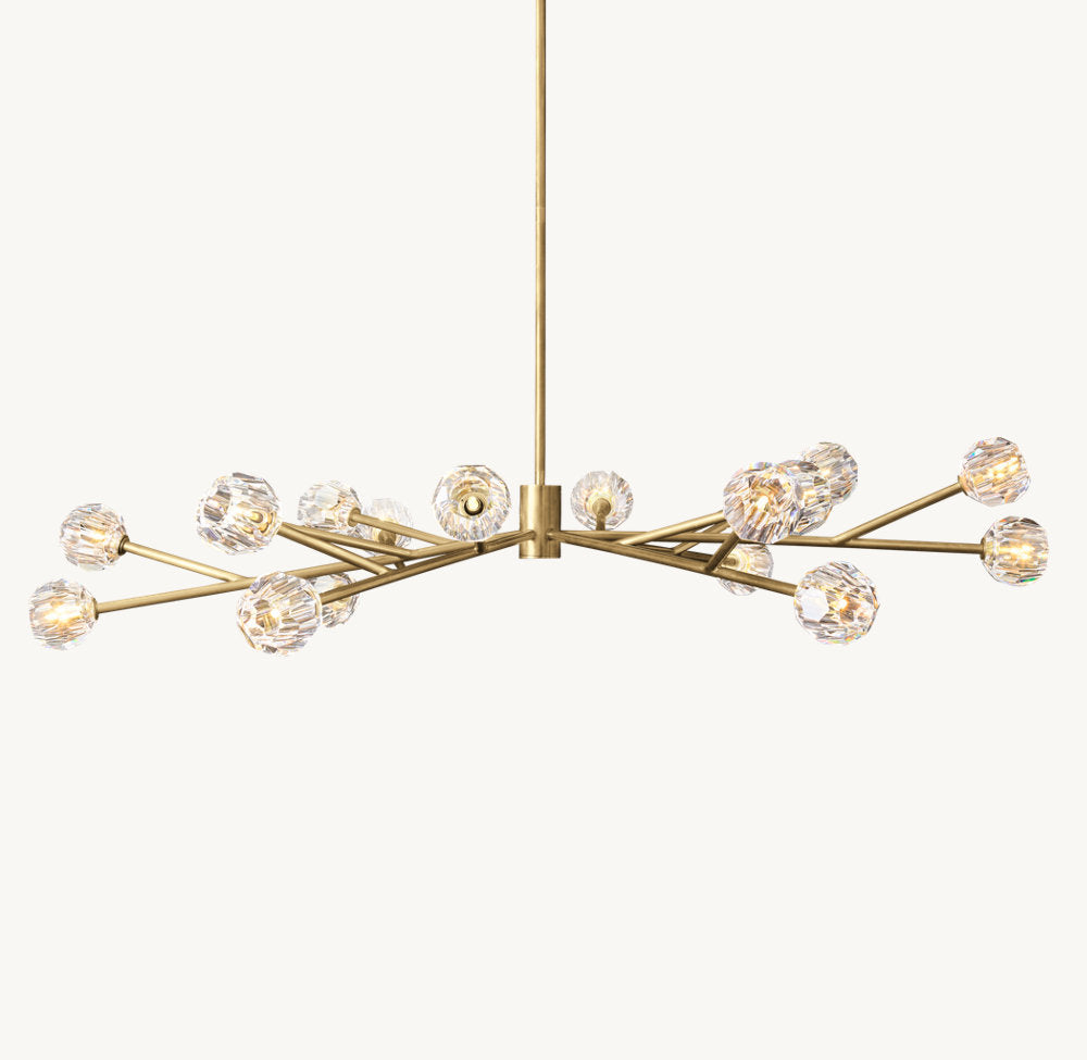 Monumental Clear Crystal Orb Chandelier