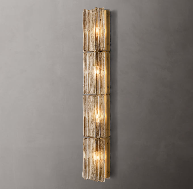 Monumental Rippled Smoke Glass Sconce