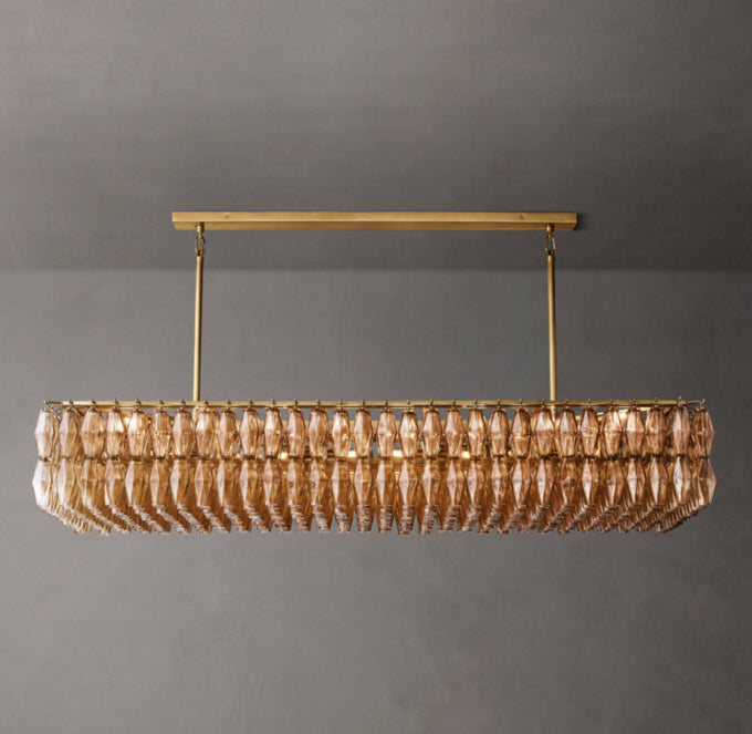 Monumental Smoke Glass Gallery Chandelier