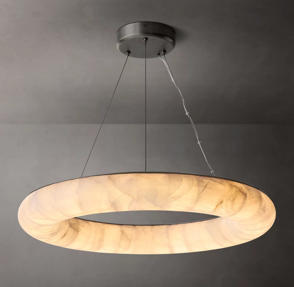 Natural Calcite Halo LED Chandelier