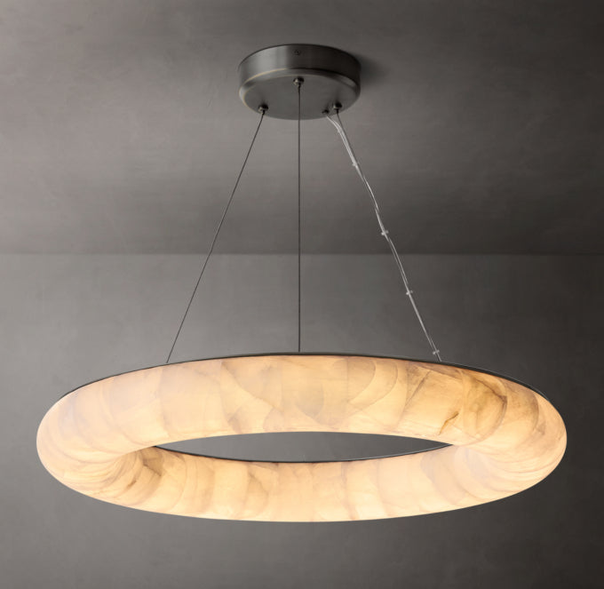 Natural Calcite Halo LED Chandelier