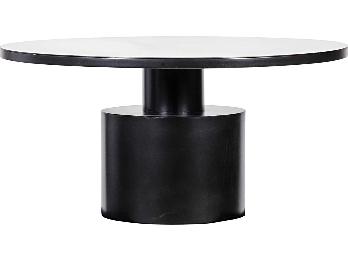 Marlow 59-Inch Round Dining Table in Matte Black Industrial Steel