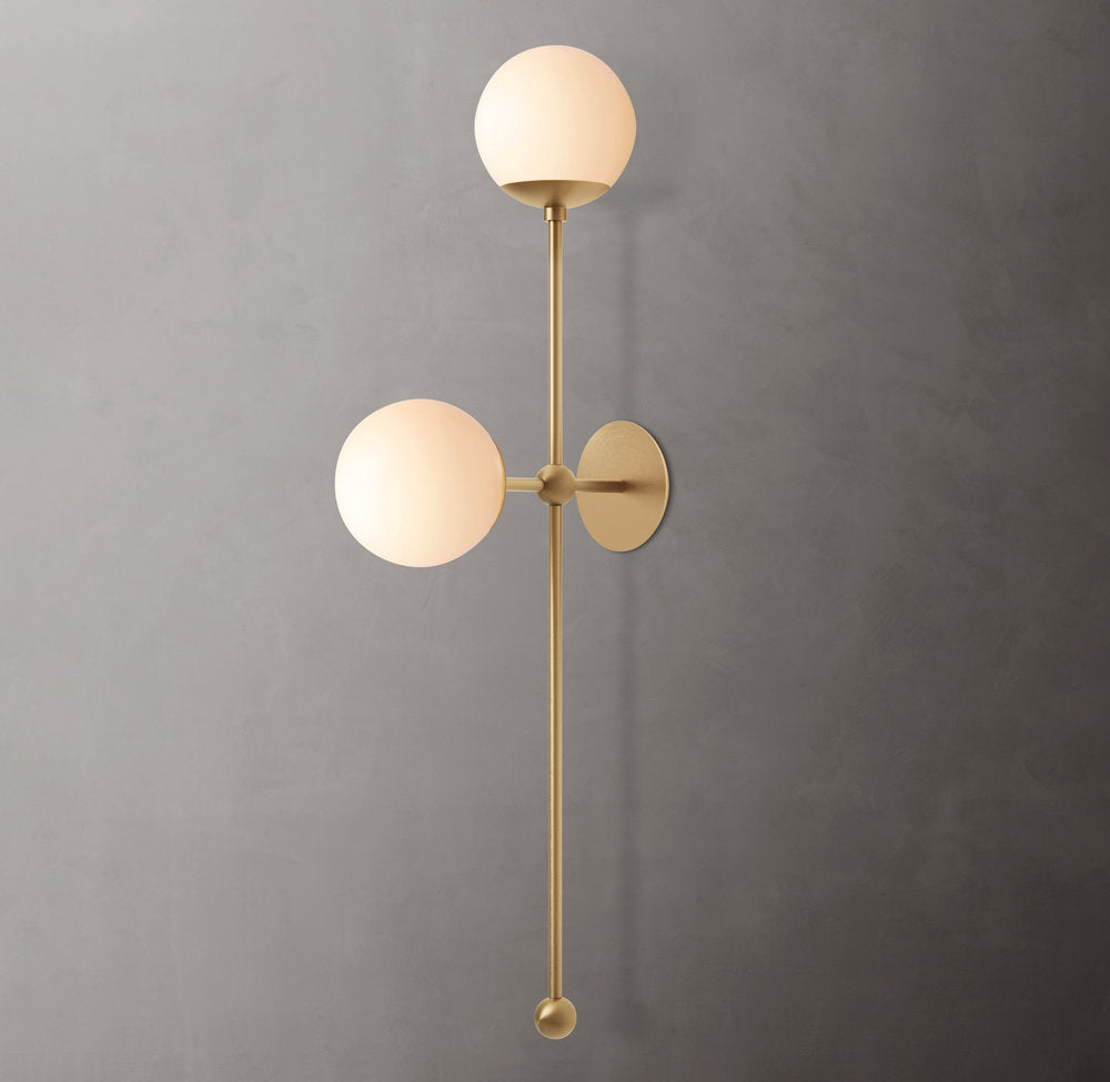 Opal Globe Column Wall Light