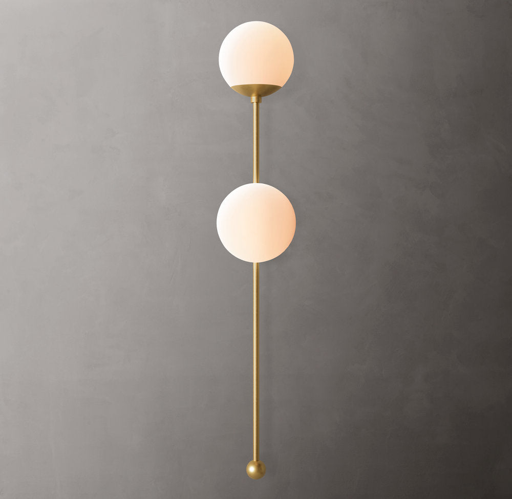 Opal Globe Column Wall Light