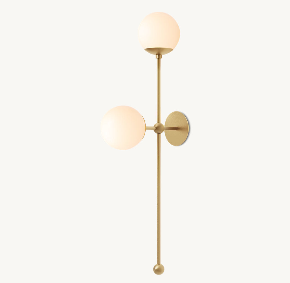Opal Globe Column Wall Light