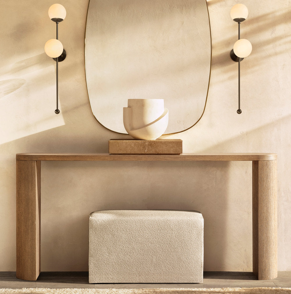 Opal Globe Column Wall Light