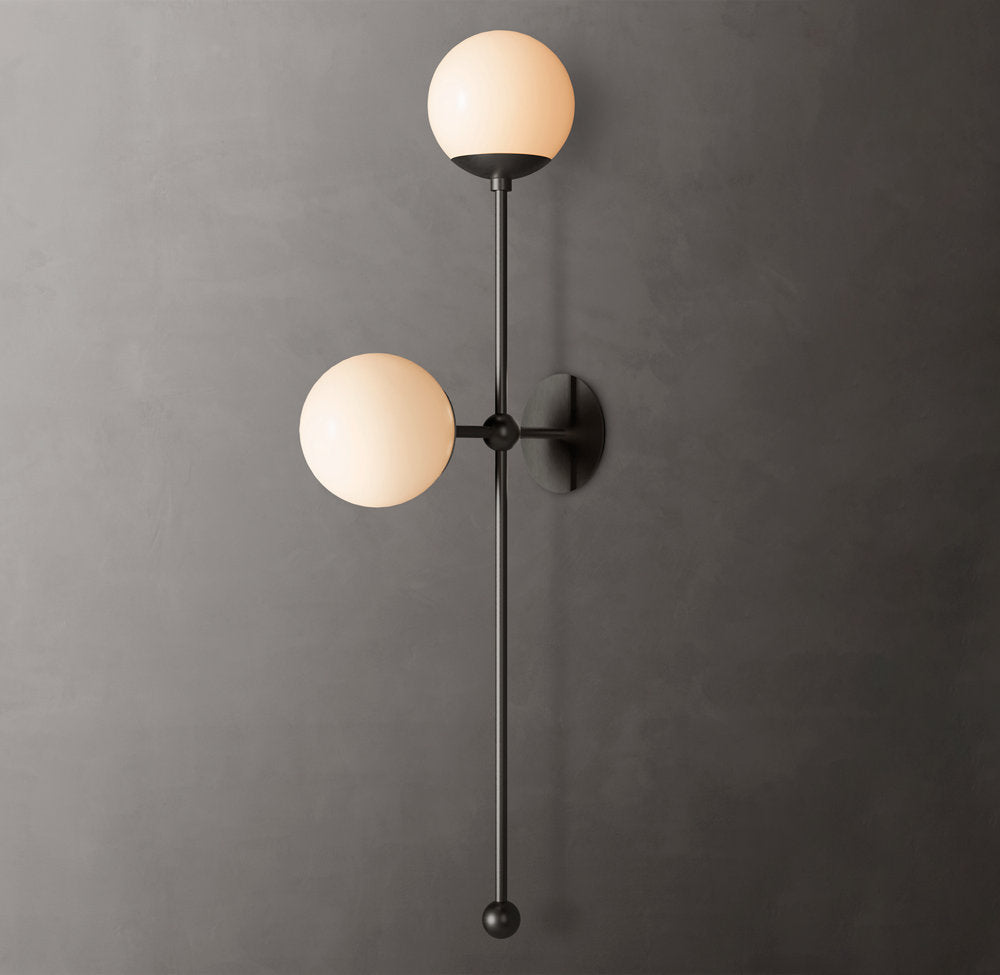Opal Globe Column Wall Light