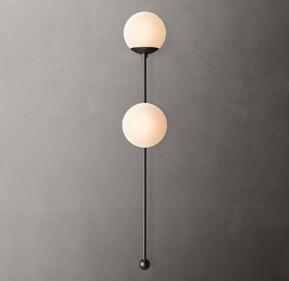 Opal Globe Column Wall Light