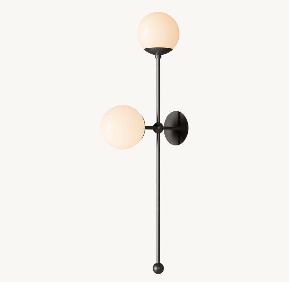 Opal Globe Column Wall Light