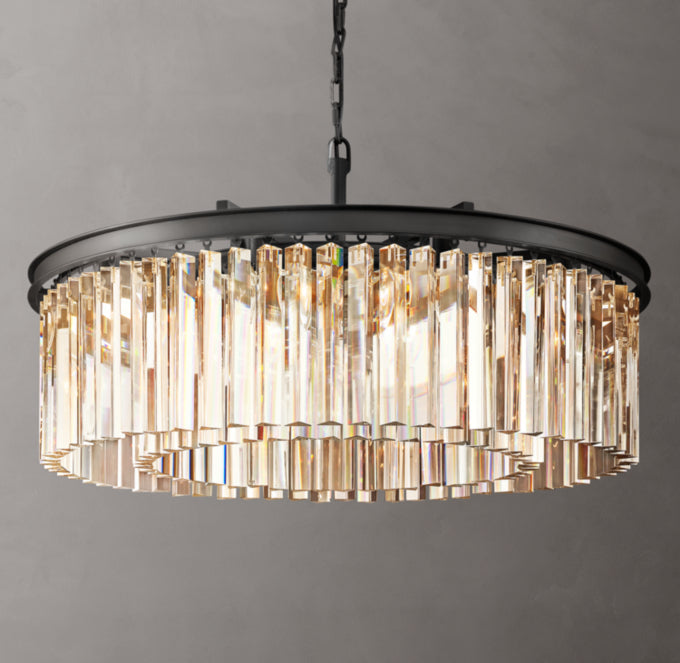 Optical Prism Iron Ring Chandelier
