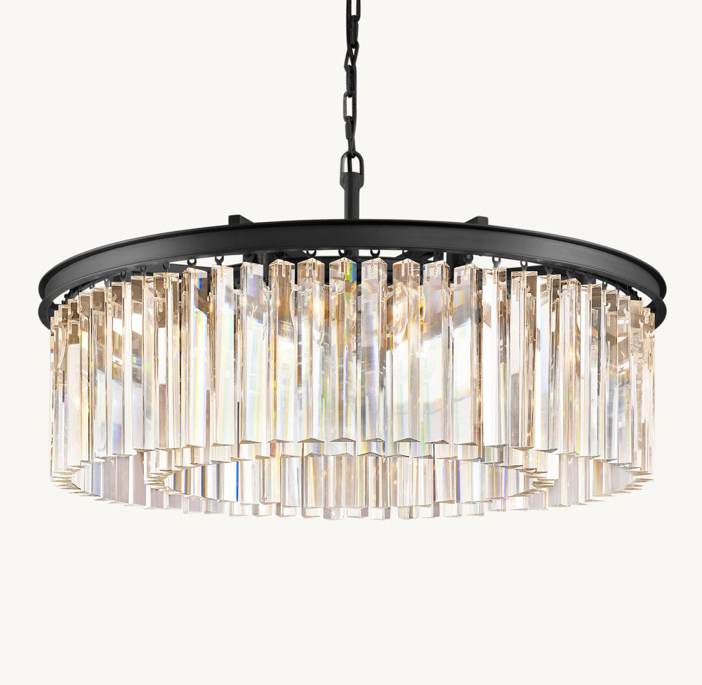 Optical Prism Iron Ring Chandelier