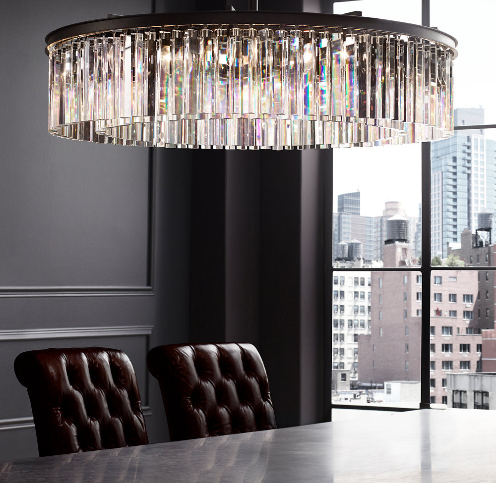 Optical Prism Iron Ring Chandelier